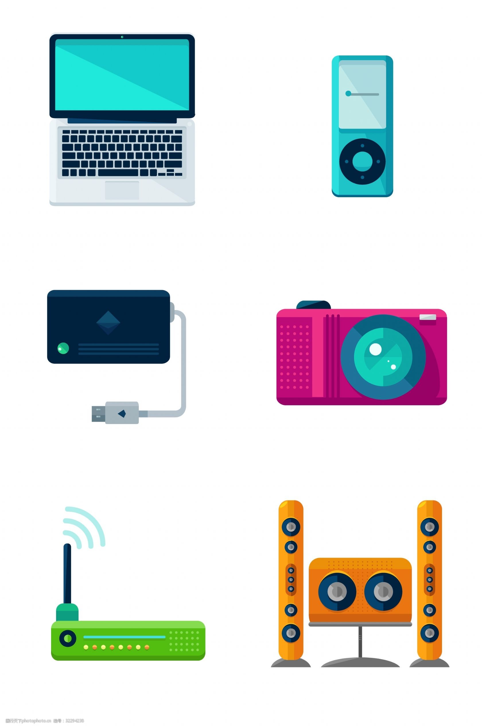 寫實(shí)電子產(chǎn)品相關(guān)圖標(biāo)